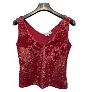 P.A.R.O.S.H Vintage Red Sequins 90’s Tank Top Size S.